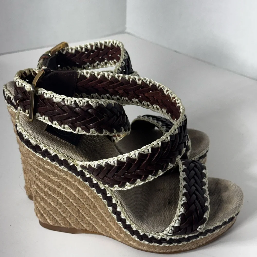 Tory Burch Lilah Wedge Sandals size 35 made in Spain